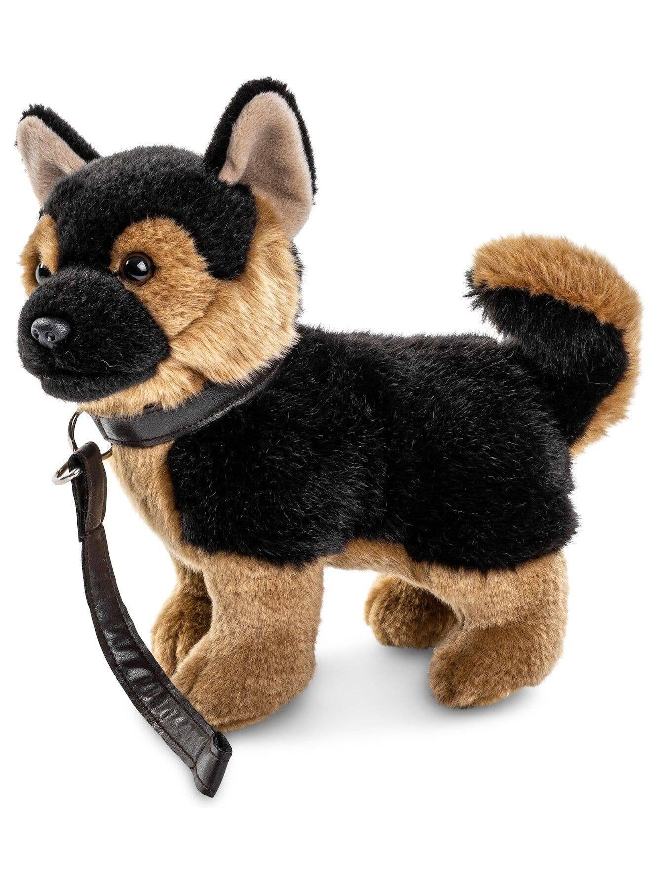 German Shepherd Puppy, with Leash, Lifelike Plush Toy