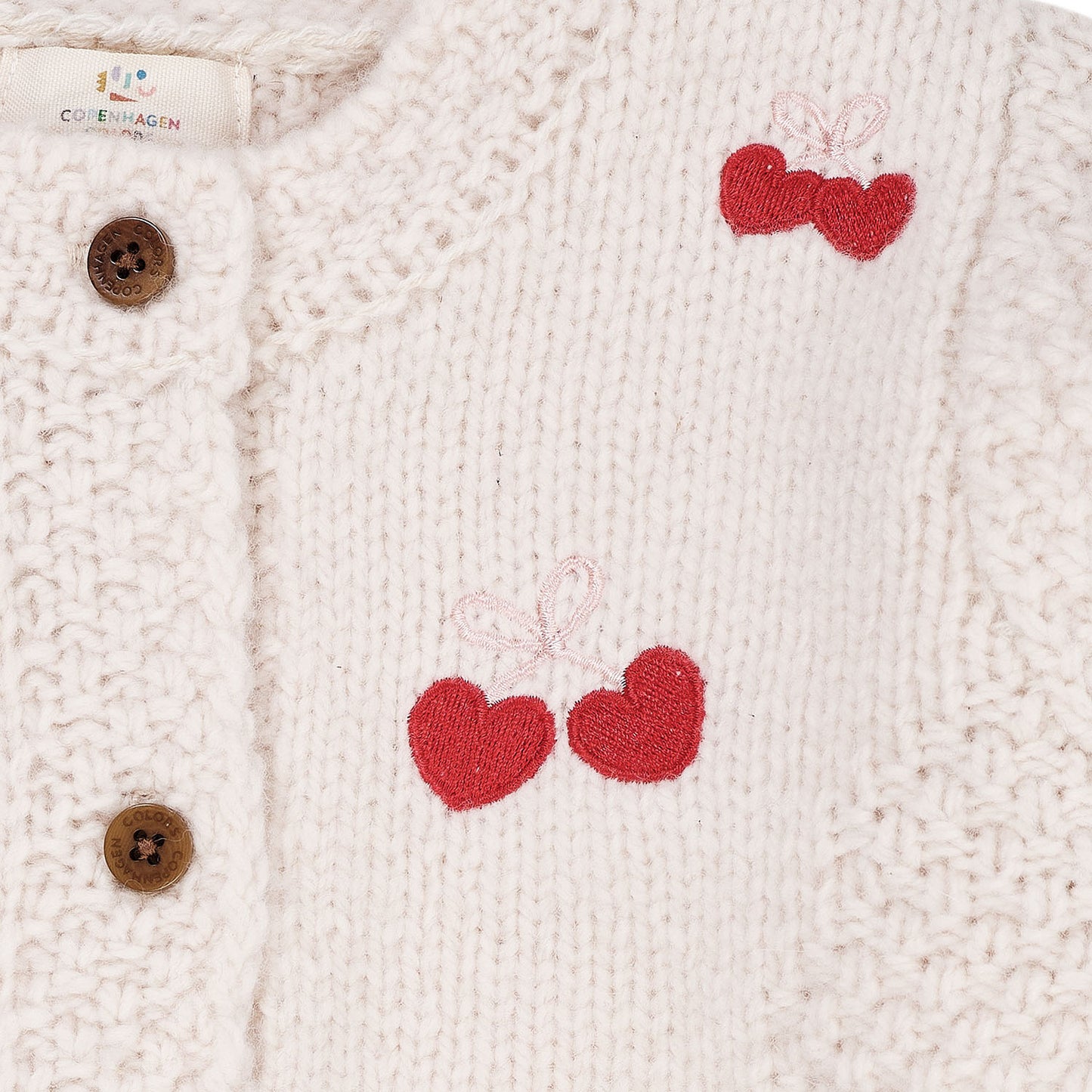 Lambswool Cardigan w. bow embroidery
