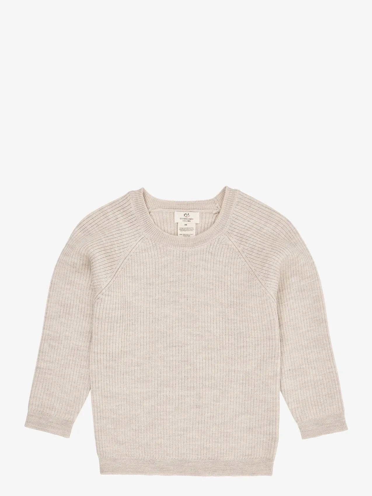 Merino Classic Pointelle Rib Blouse, Pale Cream Melange