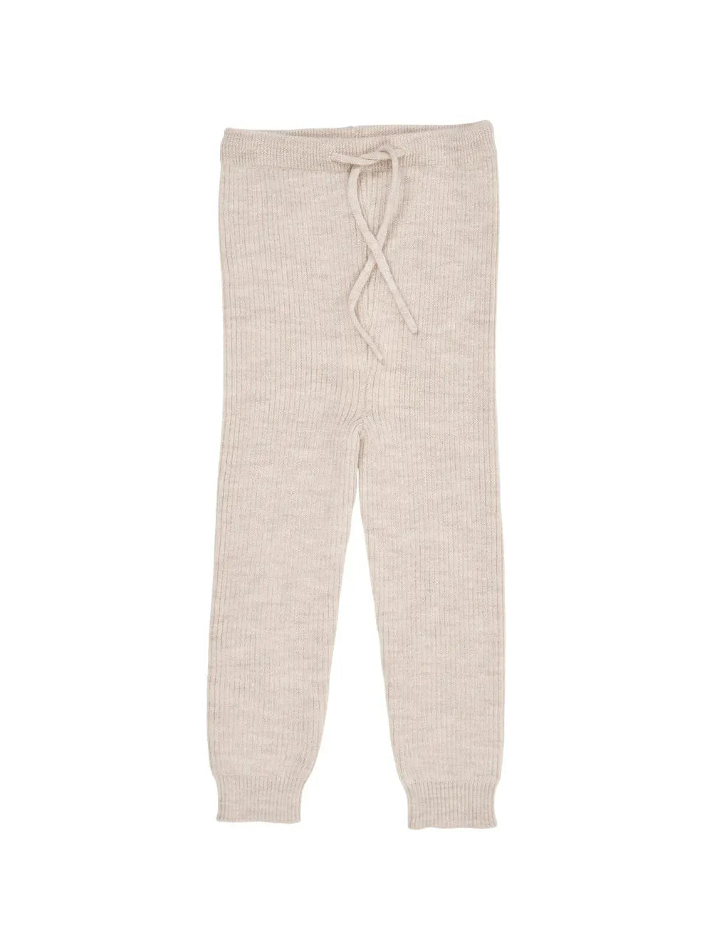 Merino Classic Rib Leggings, Pale Cream Melange