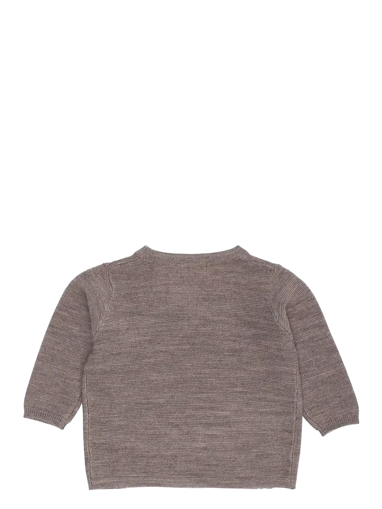 Merino Cross-Over Cardigan, Garter Stitch, Natural Melange