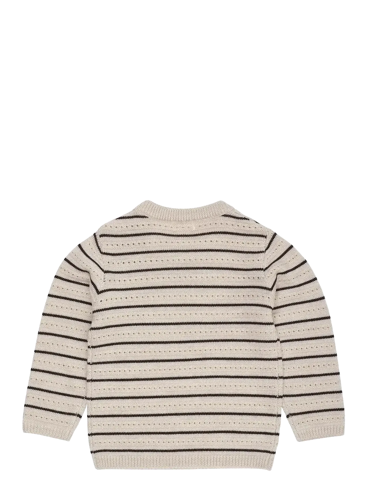 Merino Pattern Sweater, Pale Cream Melange & Brown