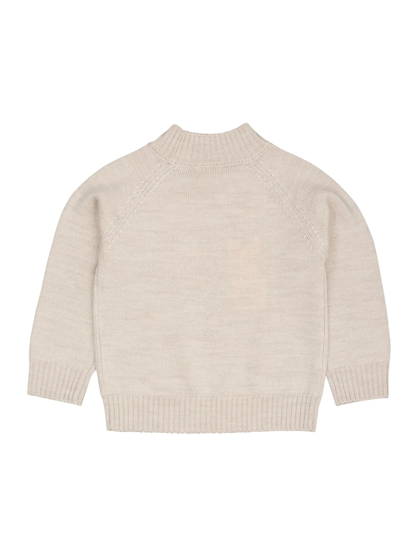 Merino Pull Over with Turtleneck, Pale Cream Melange