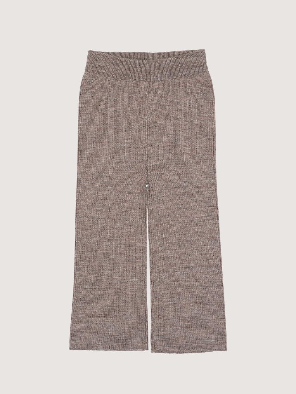 Merino Wide Rib Pants, Natural Melange