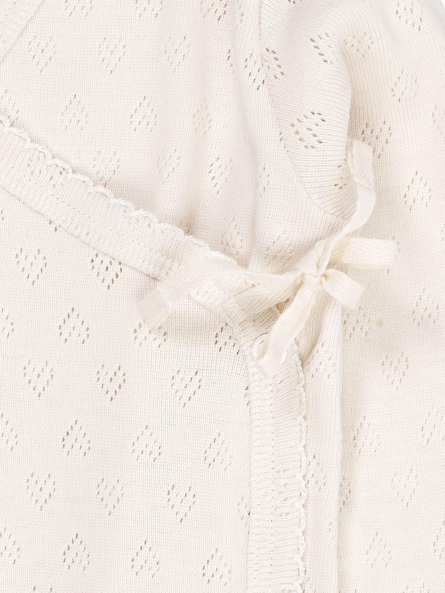 Pointelle Cross-Over Bodysuit, Cream