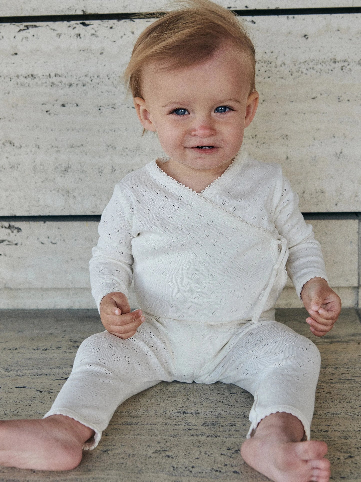 Pointelle Heart Leggings, Cream