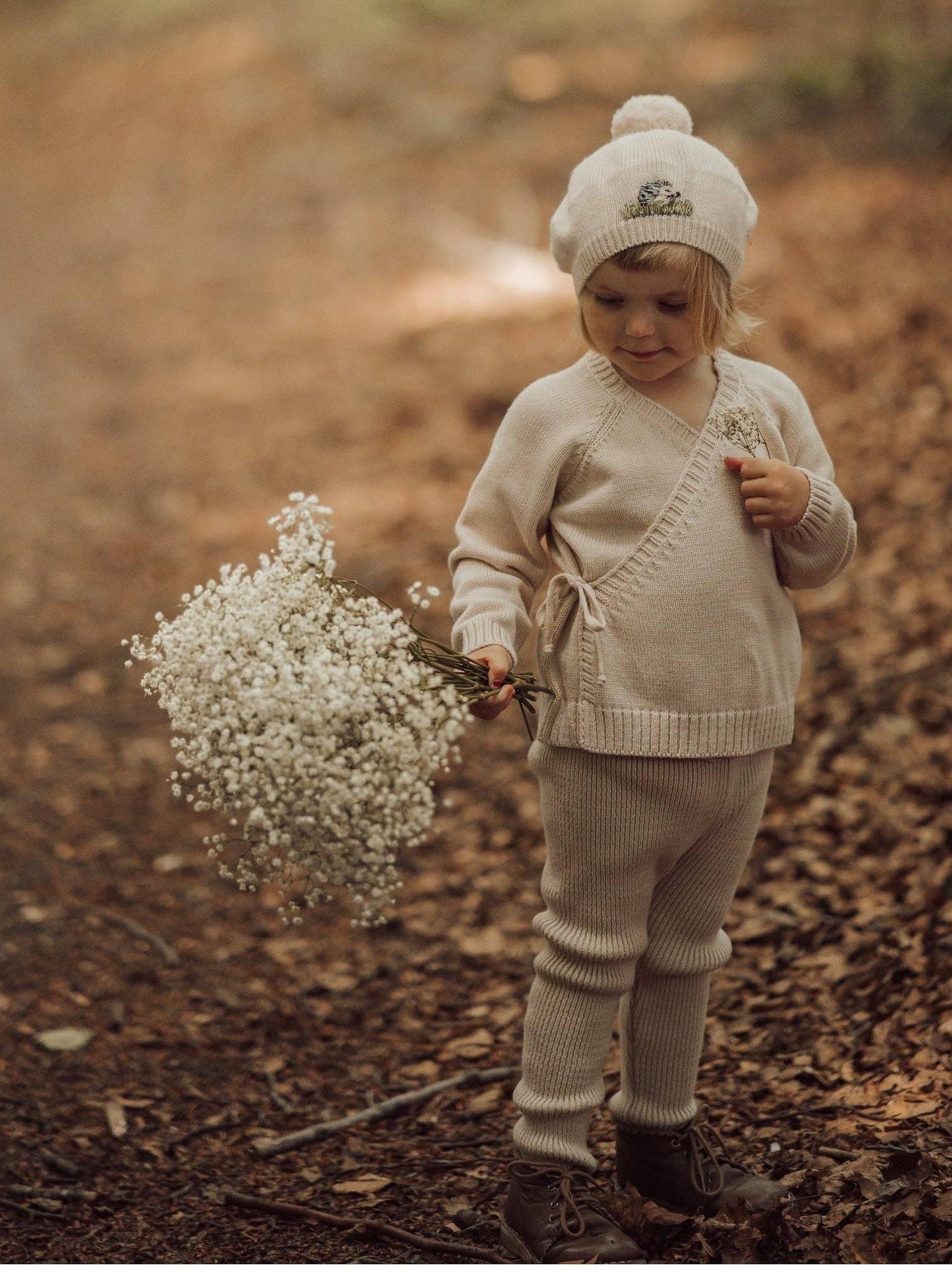Pops Knit Leggings, Beige