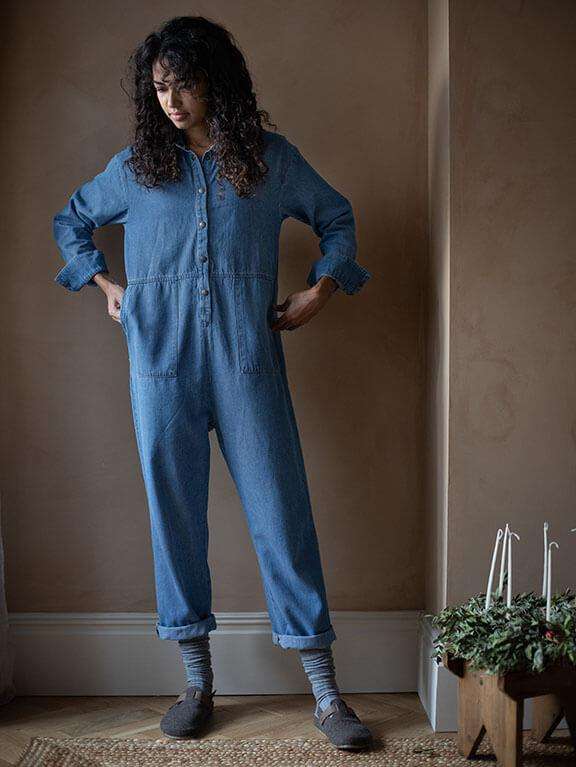 The Simple Folk The Simple Folk The Denim Boiler Suit Women Organi Bearly