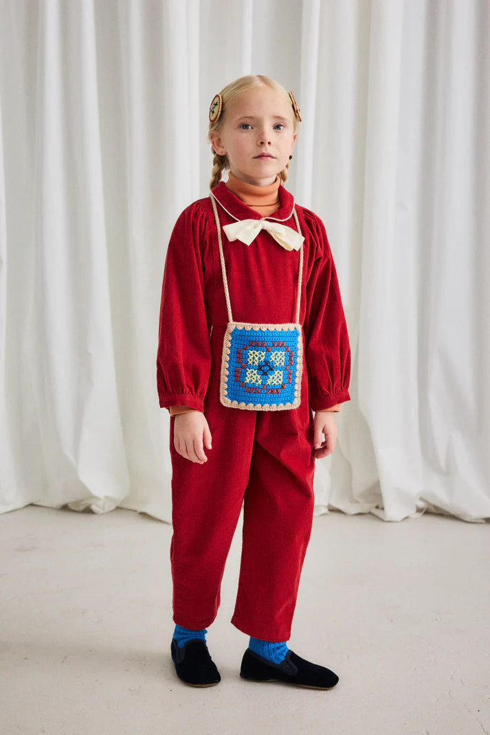 Corduroy Long Sleeve Zora Jumpsuit, Garnet