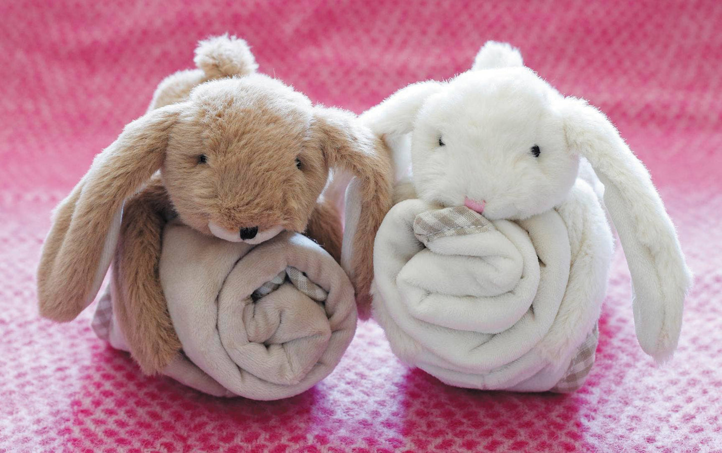 Bunny Baby Plush Soft Toy, Soother & Comforter, Brown