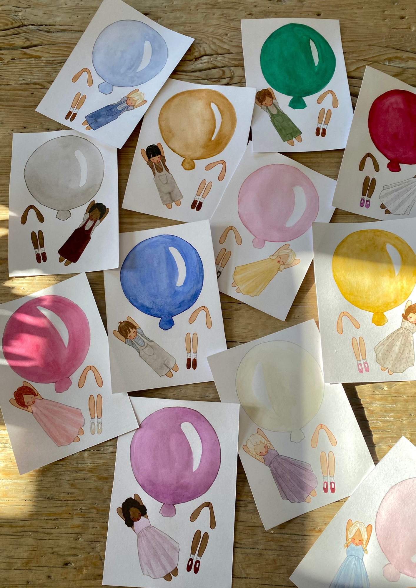 Cut-Out Balloon Girl, Mobile, Pink