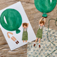 Boy in Balloon Cut-Out, Green, Danish Design