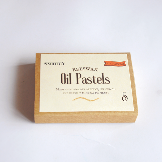 All Natural Handmade Beeswax Oil Pastels, Set of 5