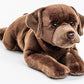 Labrador Plush, Lying with Harness, Brown, 60 cm, Super Soft & Recycled Filling