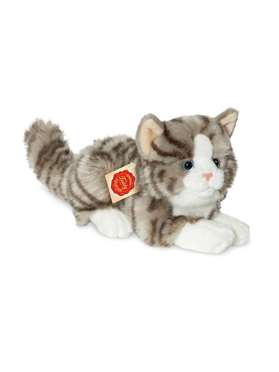 Cat lying grey 20 cm - plush toy - stuffed toy
