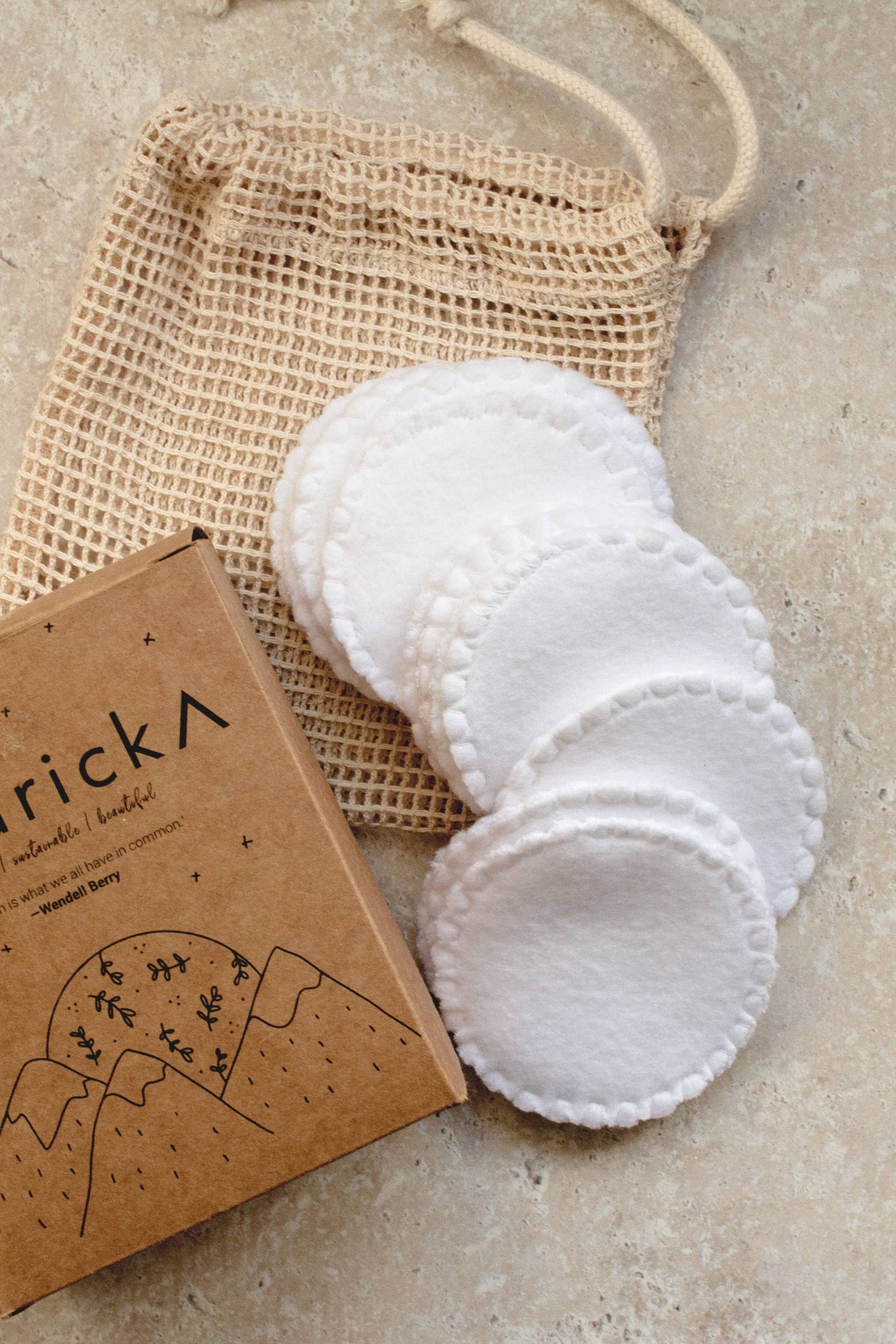 Organic Cotton Rounds, Natural White, Reusable