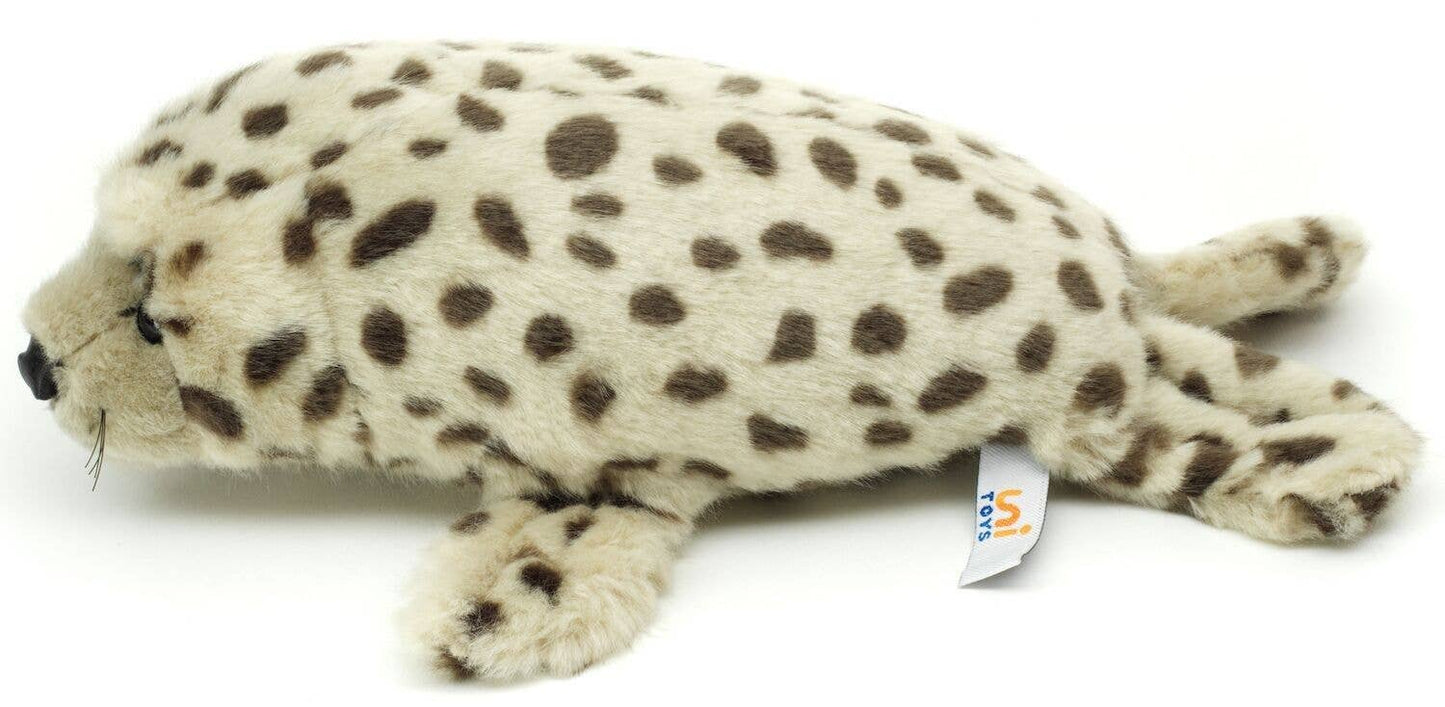 Grey-Dotted Seal Plush, 32 cm, Super Soft & Recycled Filling