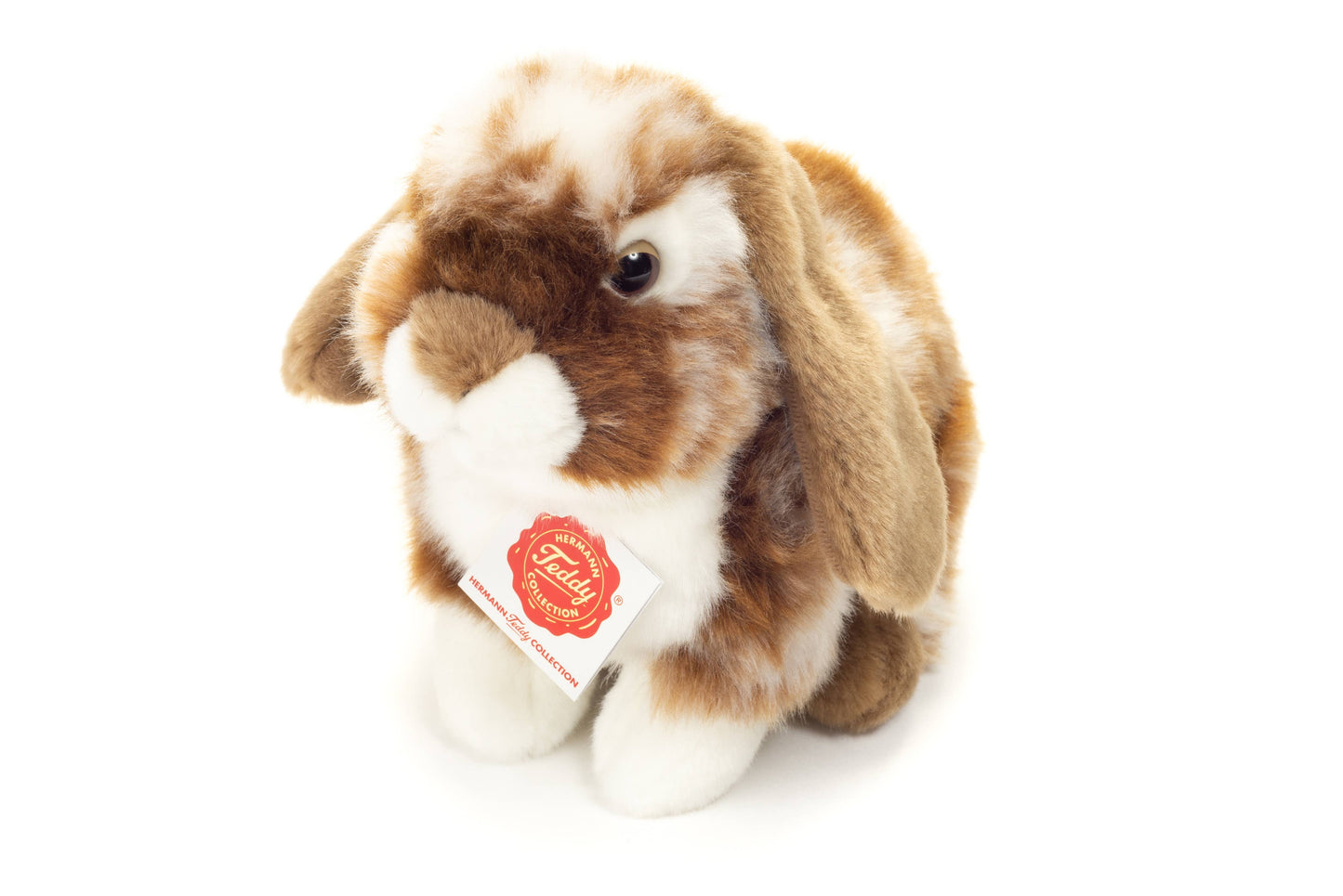 Bunny sitting dark brown white piqued 20 cm - plush toy -