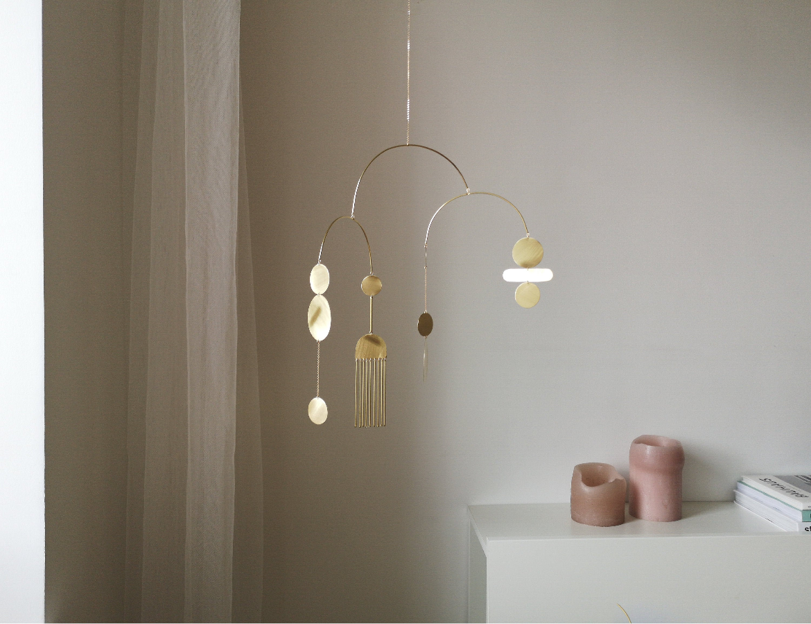 #2 Kinetic Brass Mobile, Small Wave Art