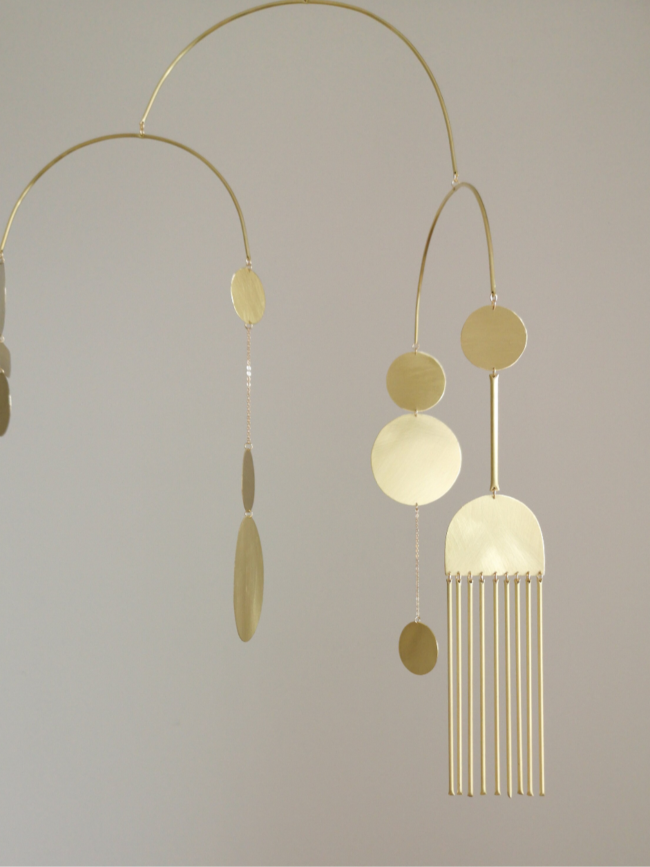 #2 Kinetic Brass Mobile, Small Wave Art