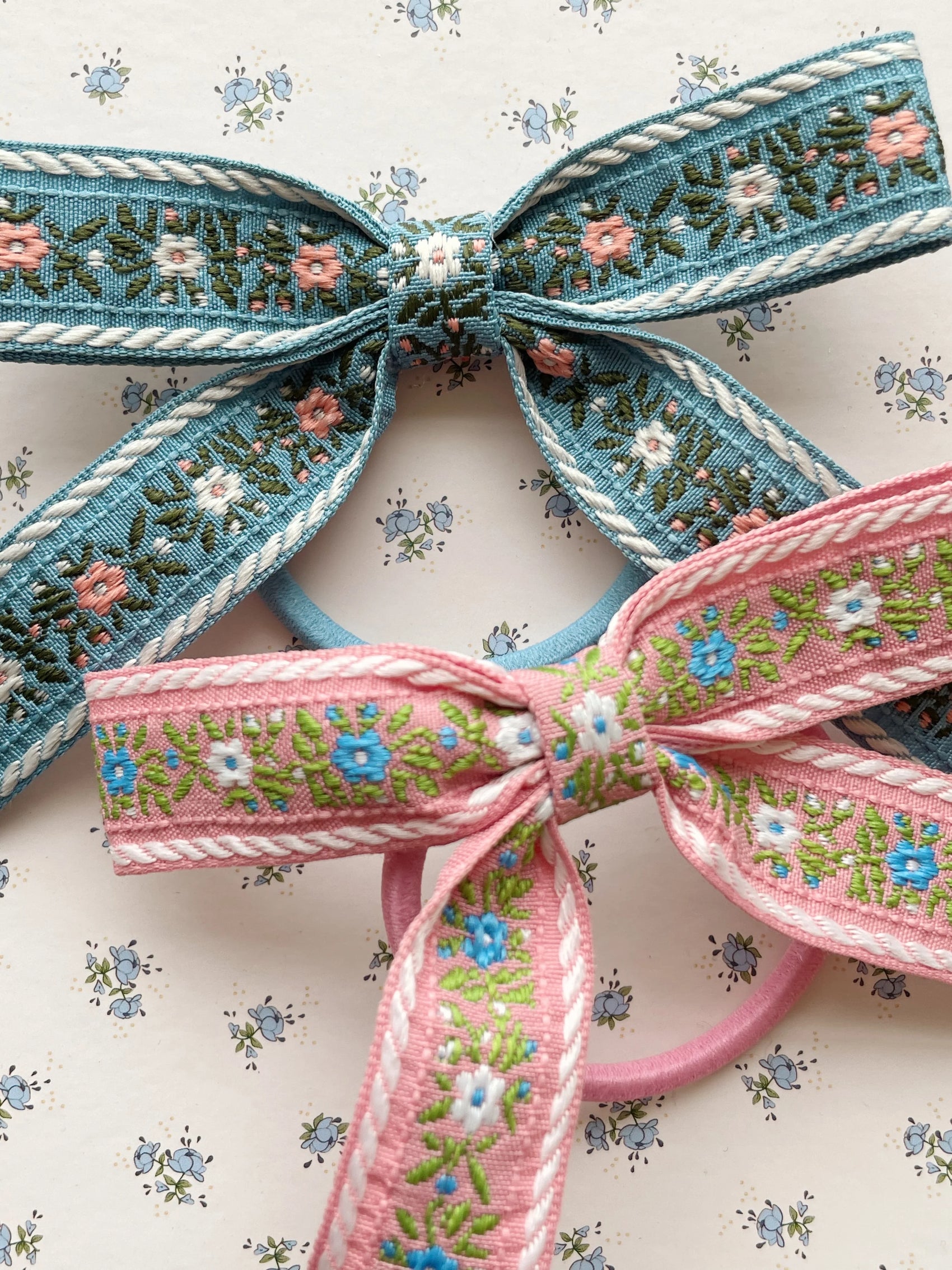 2 Pack Ribbon Bow Elastics, Sorbet