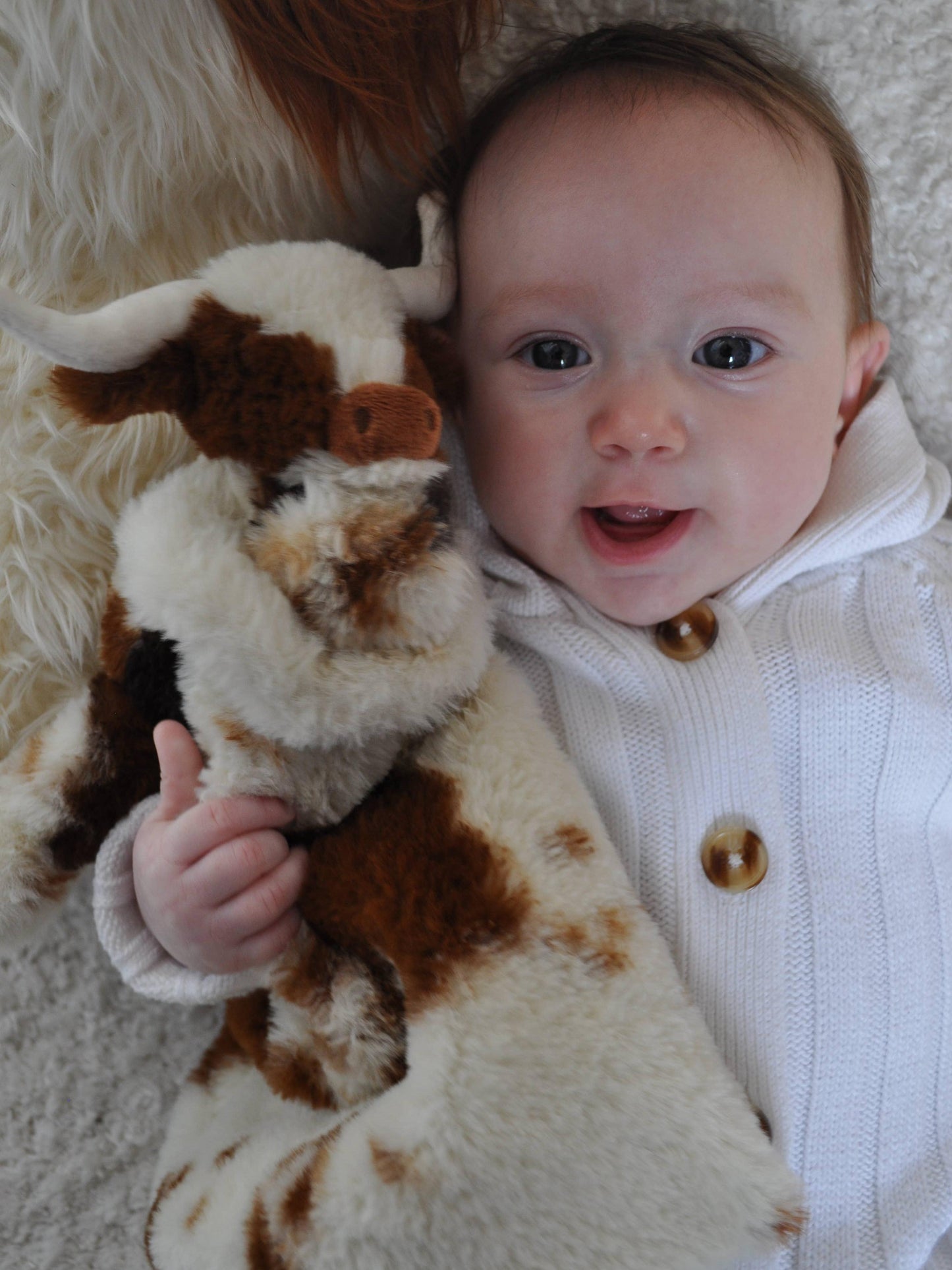 Texas Longhorn Highland Cow, Soft Toy Soother Comforter, 29cm