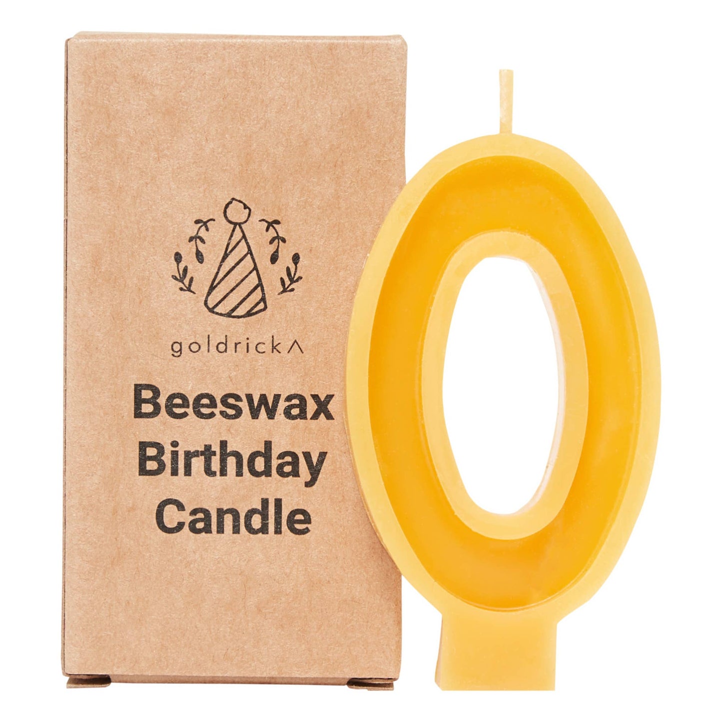 Handmade Beeswax Number Candles, 0–6, Pure Beeswax with Cotton Wick