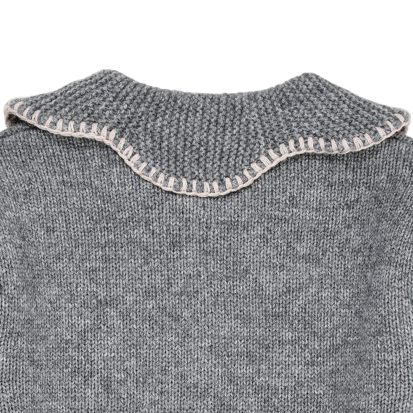 Copenhagen Colors,  Cashmere Cardigan w. collar, Grey melange