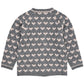 Copenhagen Colors,  Cashmere Cardigan w. hearts, Grey melange/taupe combi