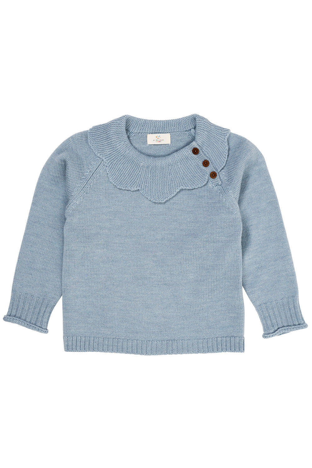 Copenhagen Colors,  Merino Marguriette Blouse, dusty blue