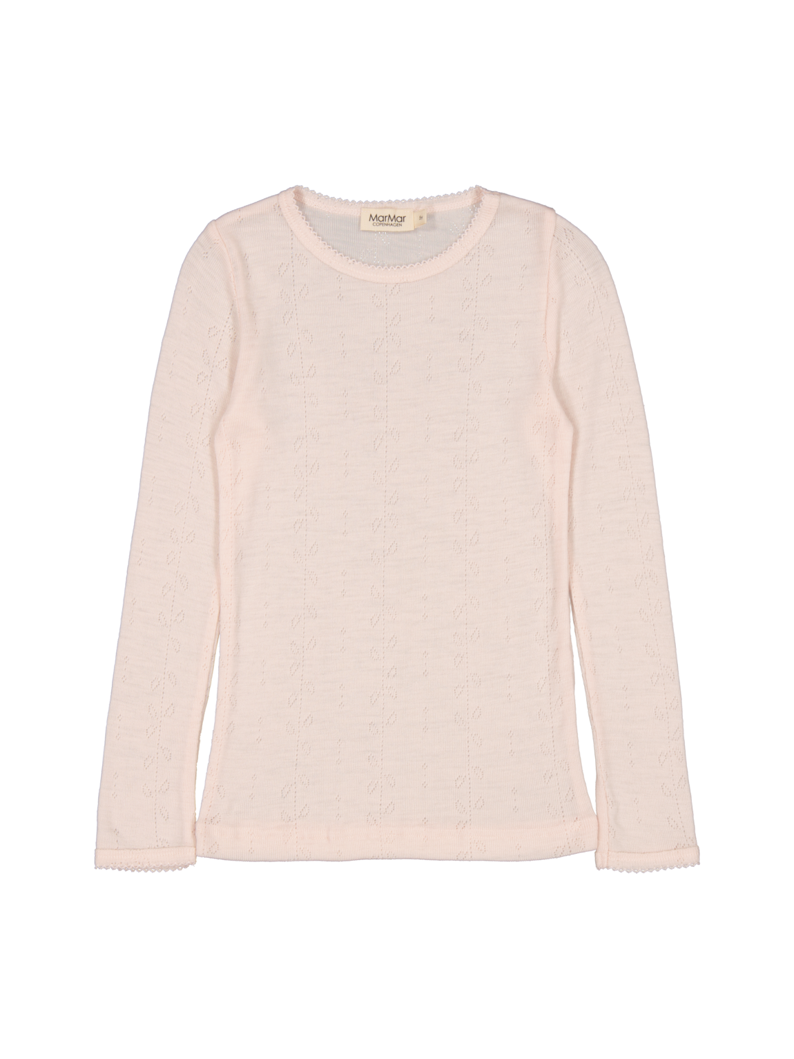 Tamra Long-sleeved t-shirt, Wool Pointelle, Pink