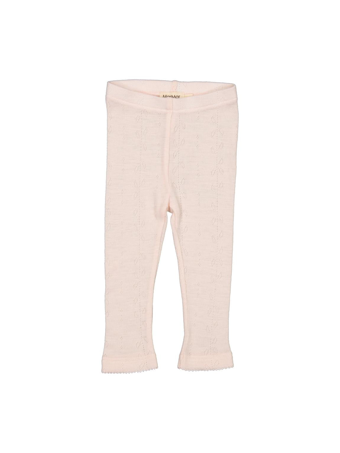 Leggins, Wool Pointelle, Pink.