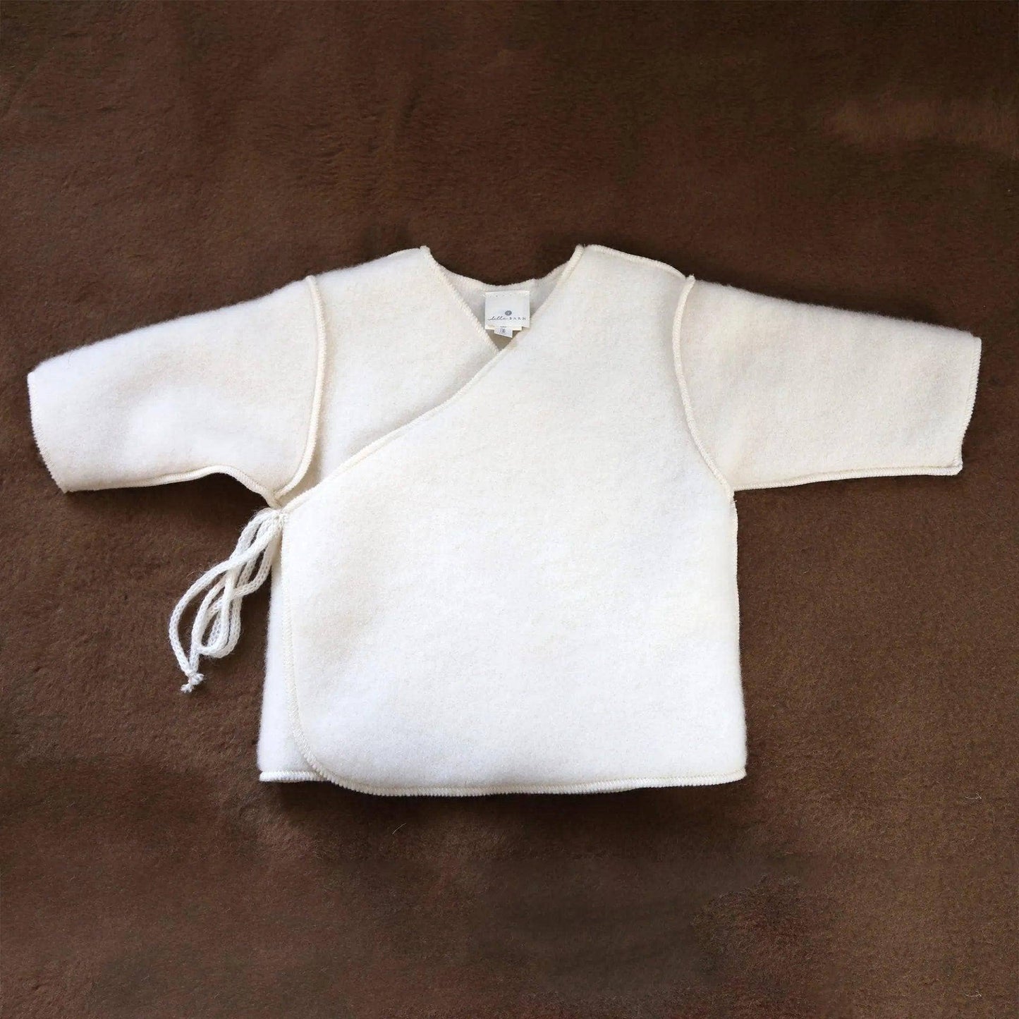 Merino Wool Fleece Newborn Jacket, Natural