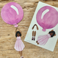 Cut-Out Balloon Girl, Mobile, Purple