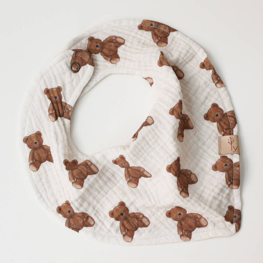 Muslin Baby Bib Set, Double Gauze Cotton, 3 Pack Neutral Colours