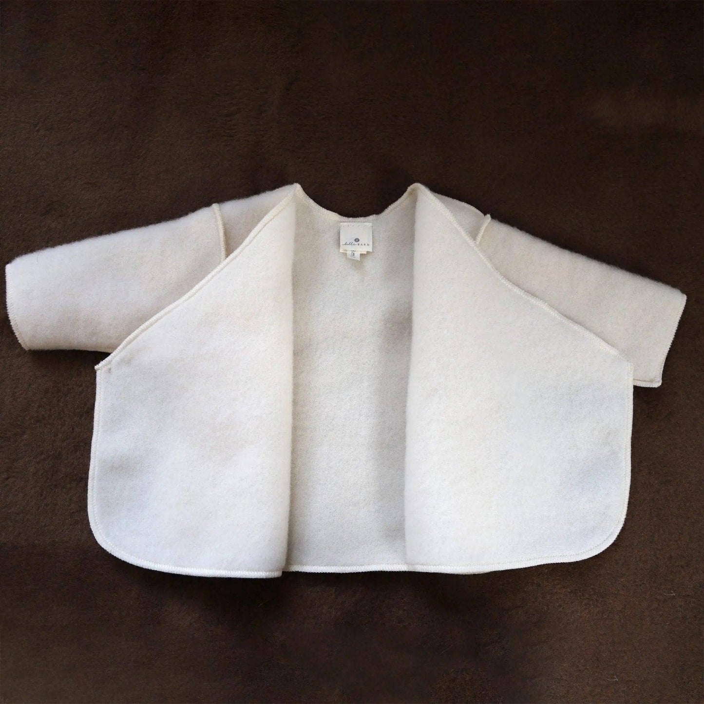 Merino Wool Fleece Newborn Jacket, Natural