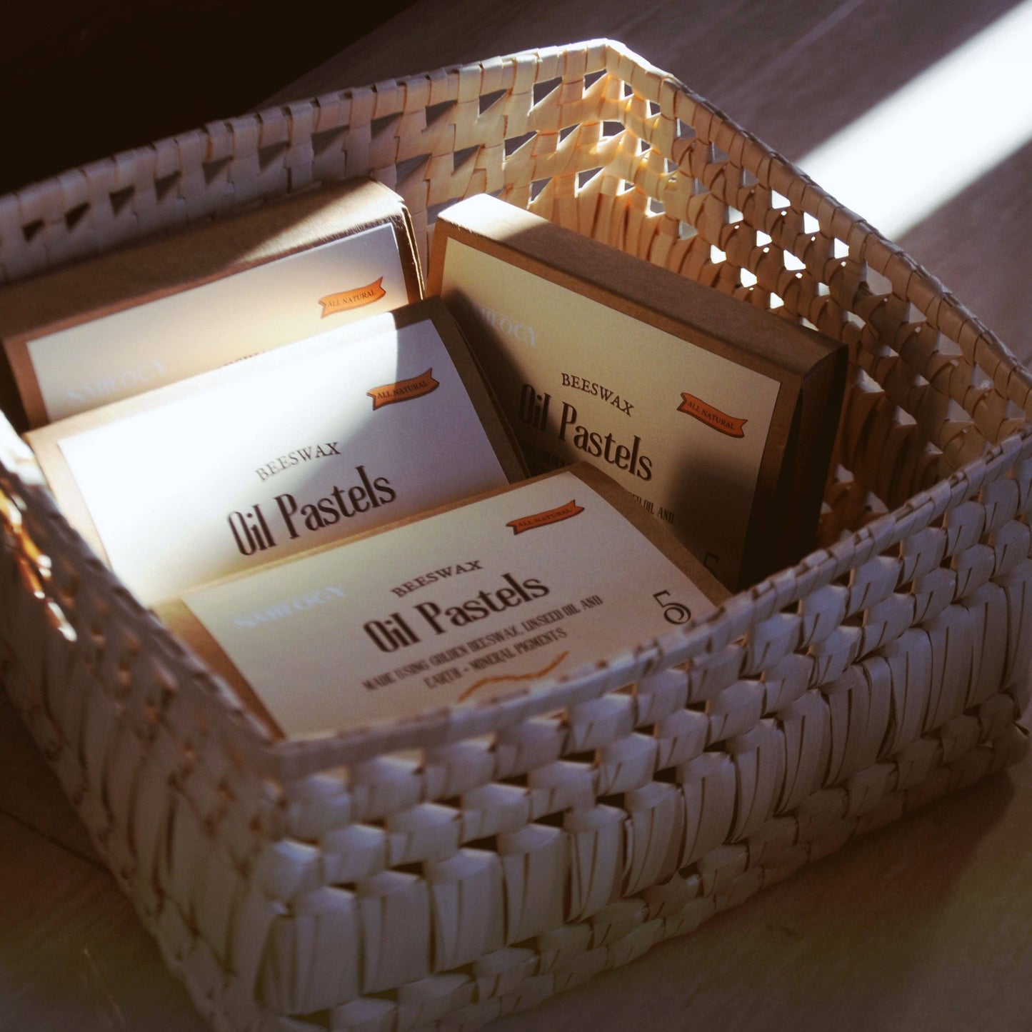 All Natural Handmade Beeswax Oil Pastels, Set of 5