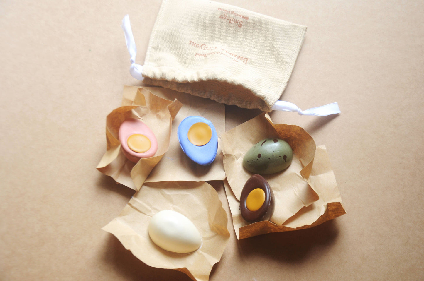 Golden Yolk Beeswax Crayon Eggs, Set of 5 Toddler Crayons