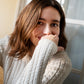Organic Cotton Cable Knit Sweater, Women, Creme. 100% Organic Cotton