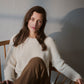 Patent Sweater, Womens, Creme. 100% Organic Cotton