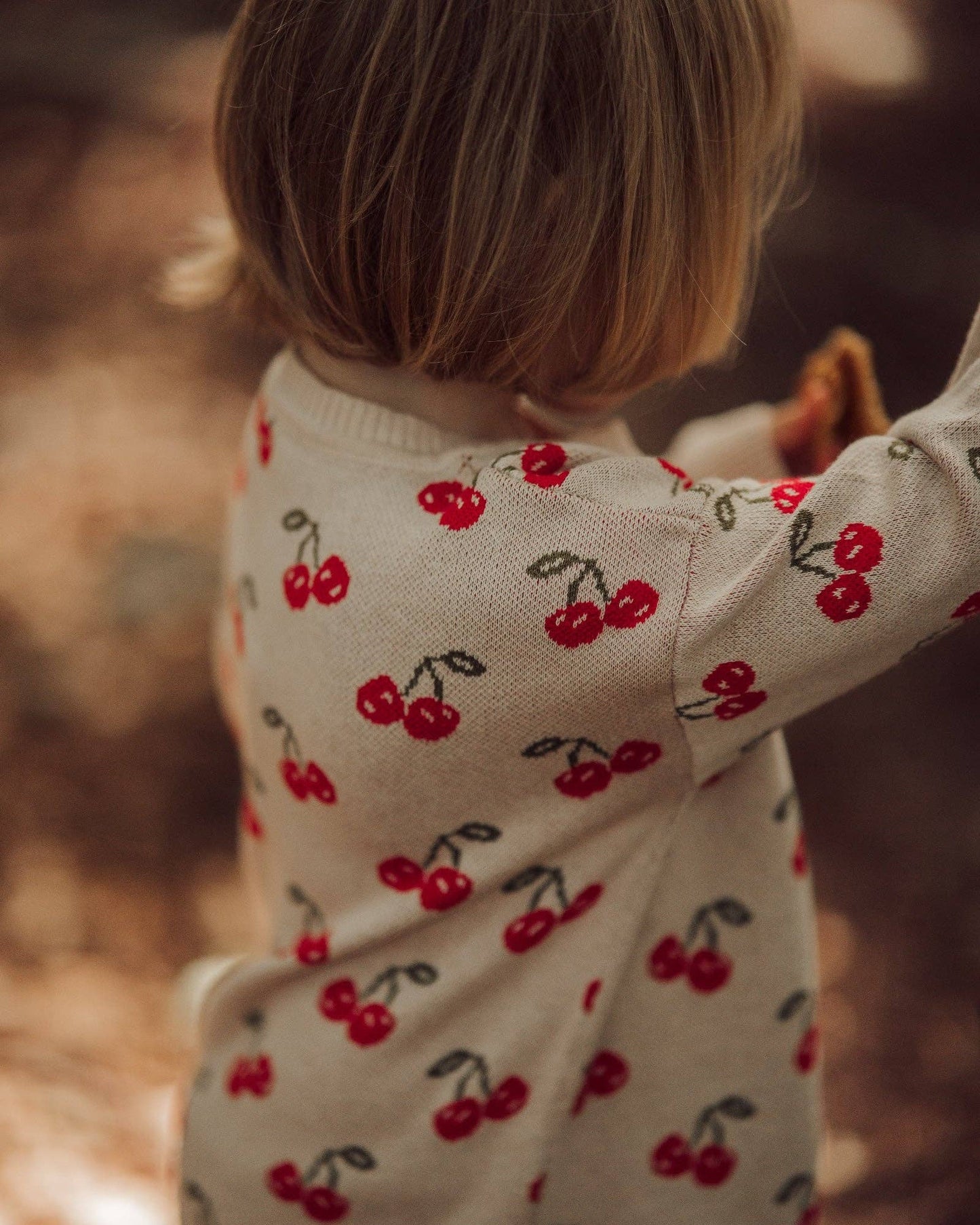 Cherry Vibes Cardigan, 100% Organic Cotton