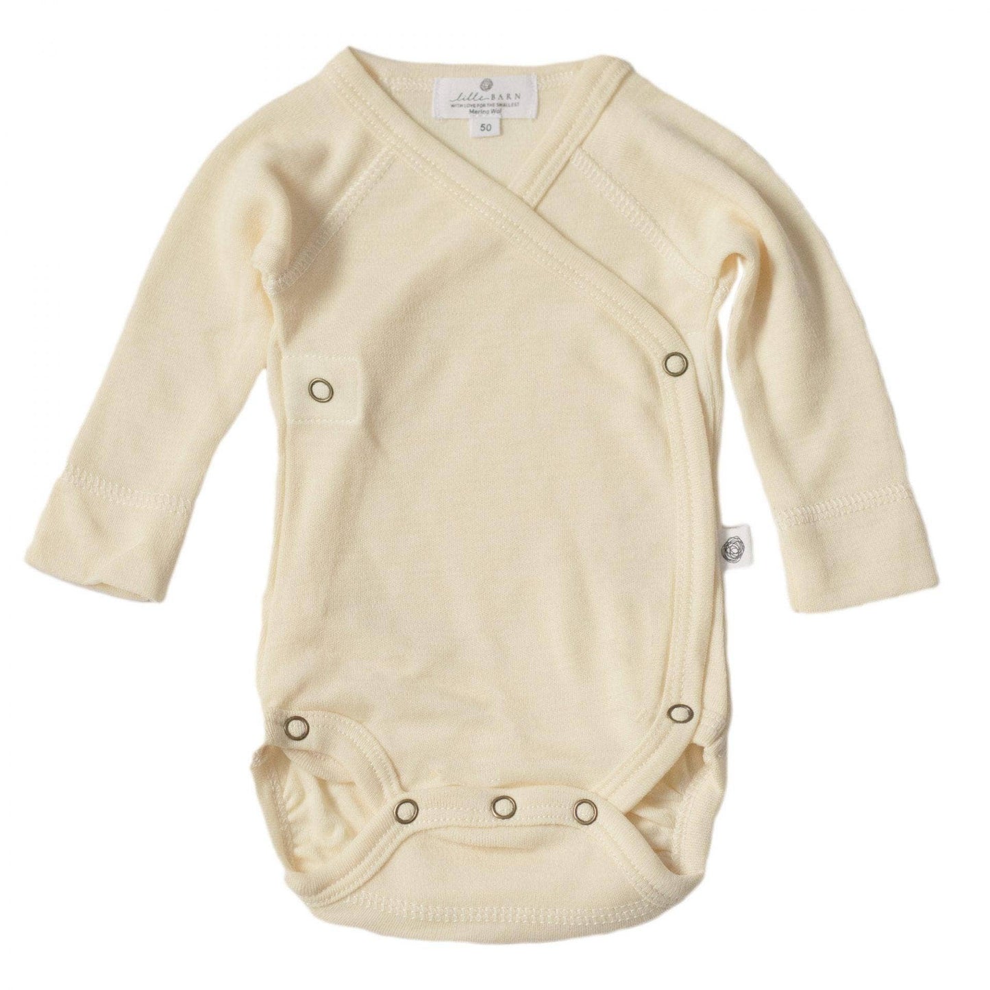 Wool Long Sleeve Wrap Body, Merino Wool, Natural