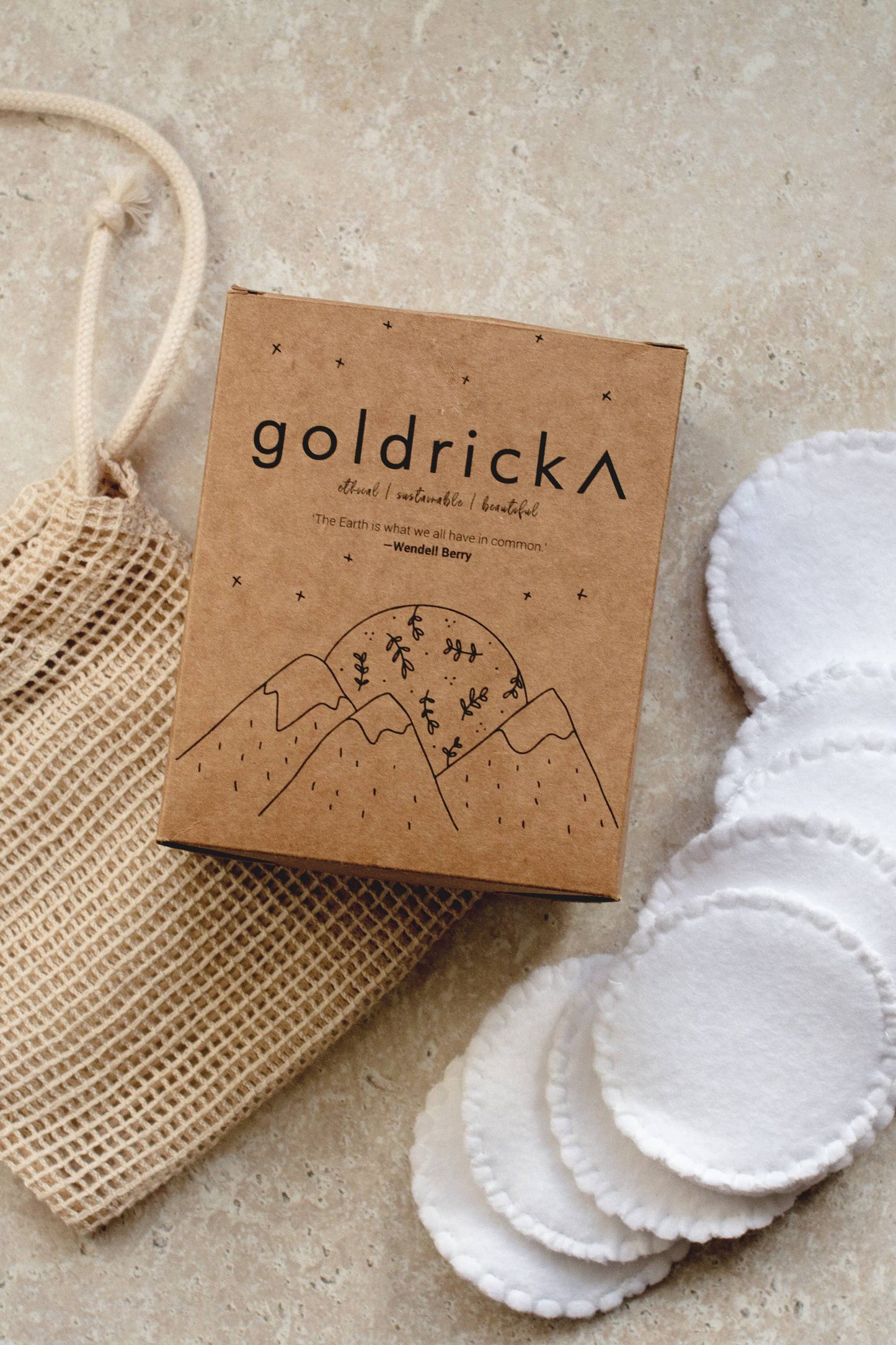 Organic Cotton Rounds, Natural White, Reusable