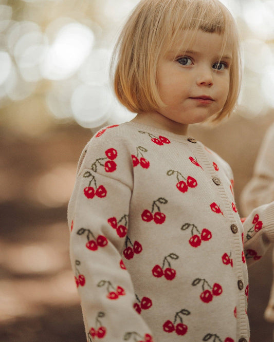 Cherry Vibes Cardigan, 100% Organic Cotton