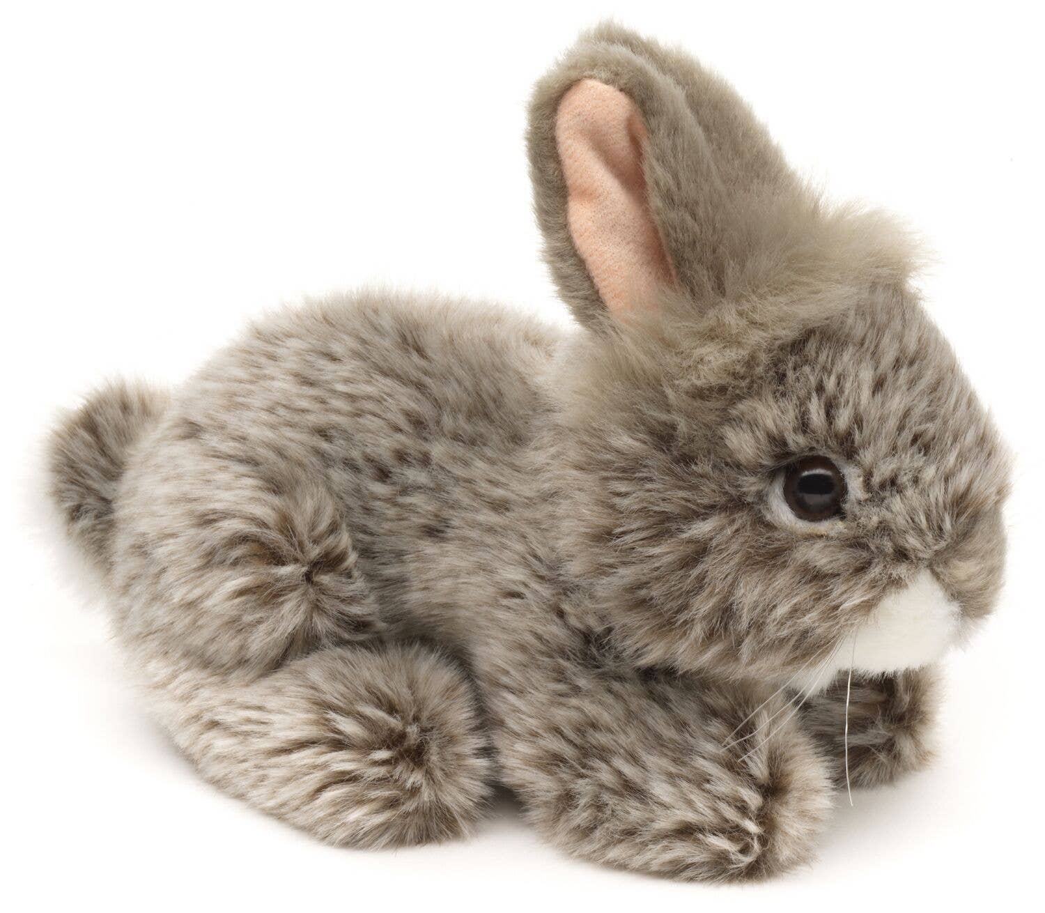 Angora Rabbit Plush, Lying, Gray, 18 cm, Super Soft & Recycled Filling