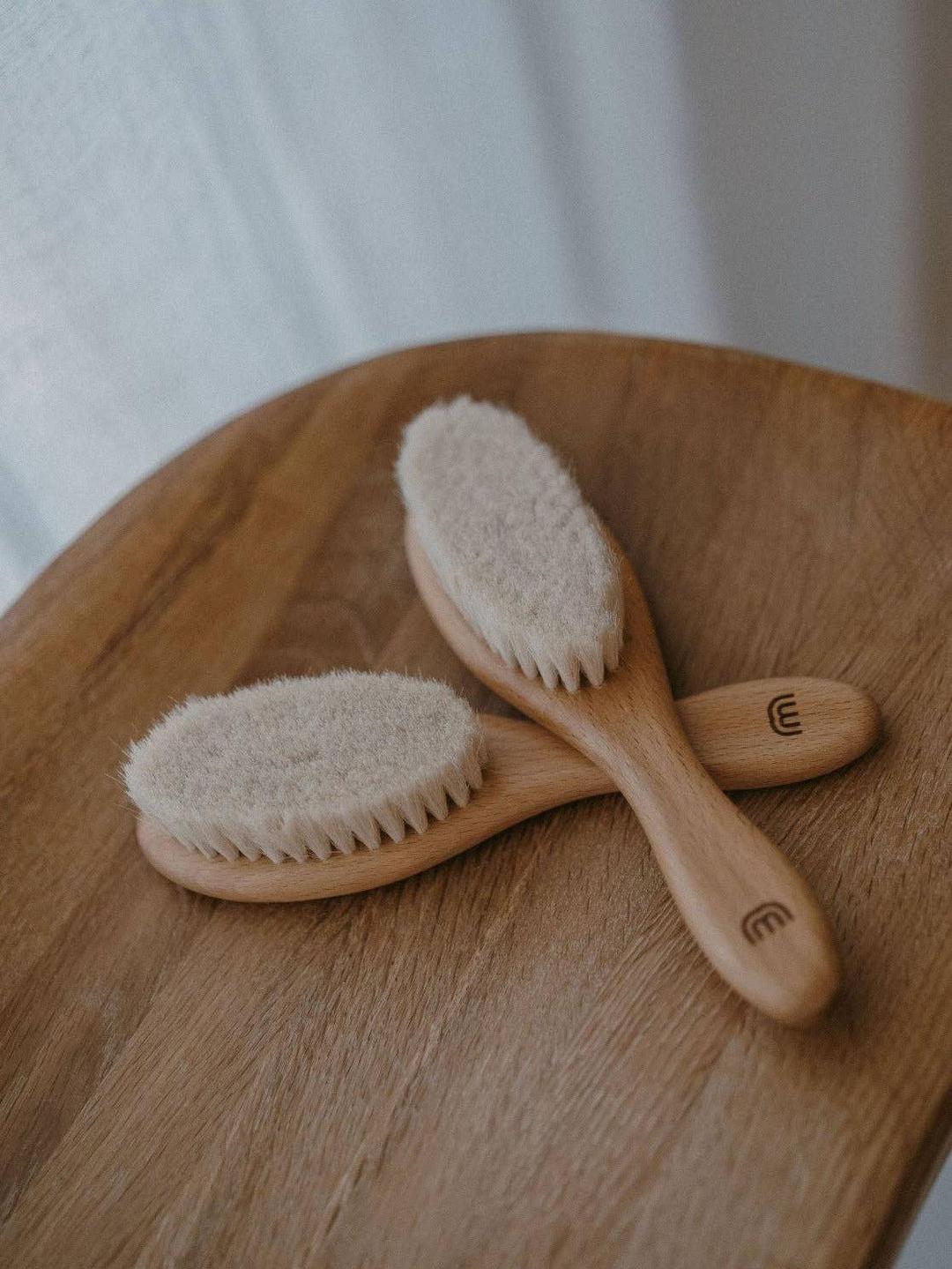 Baby Brush, Natural, Wool and Wood