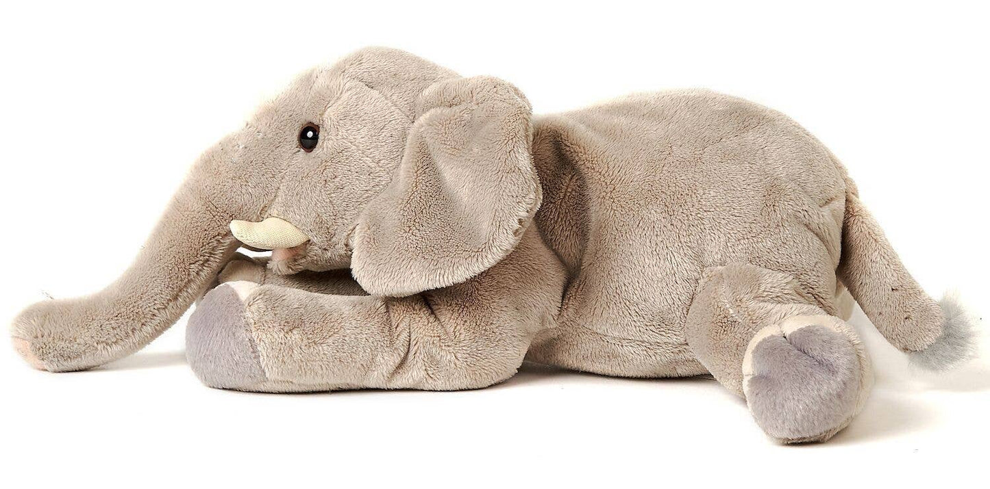 Elephant Plush, Lying, 27 cm, Super Soft & Recycled Filling