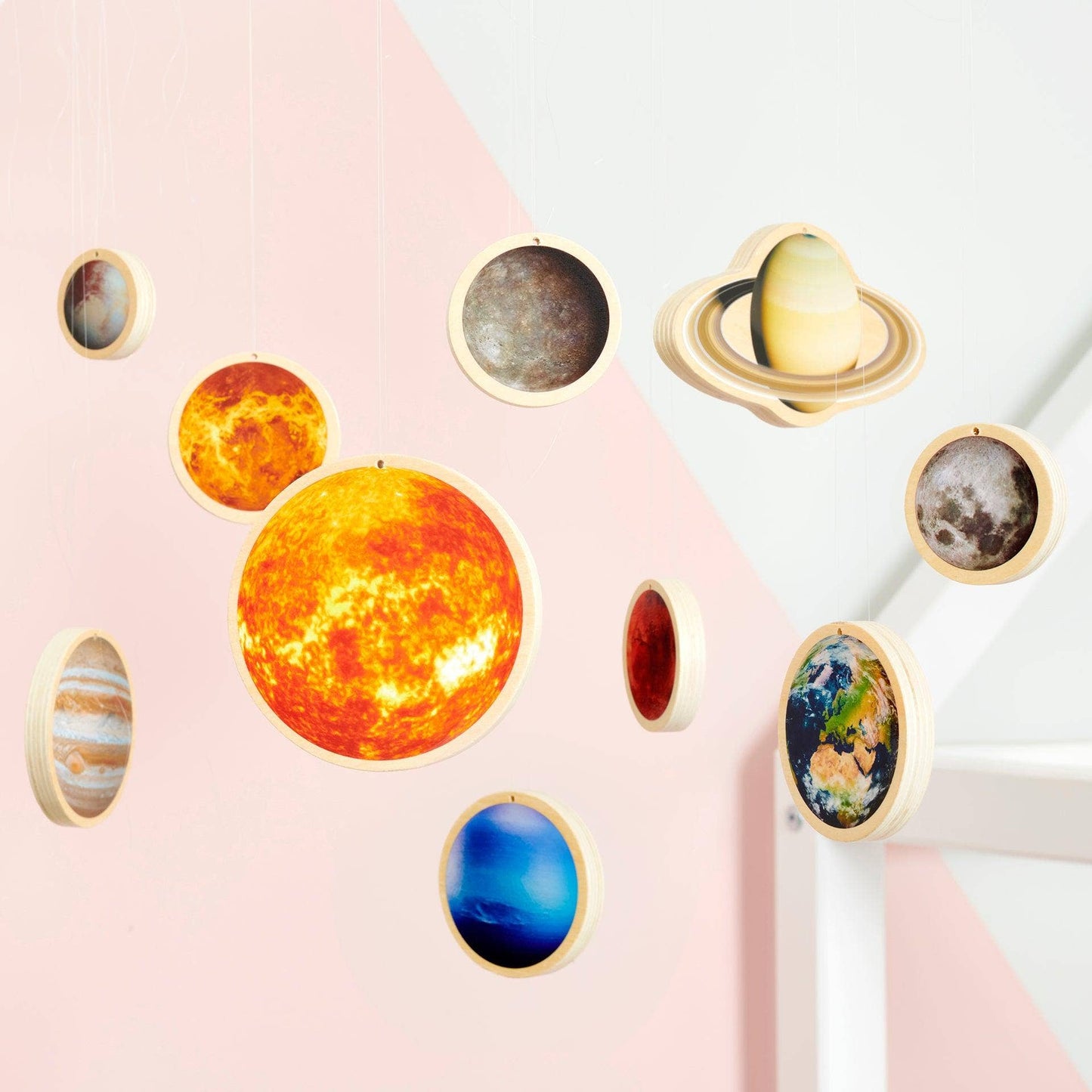 Wooden Solar System Discs Set of 11 – Montessori Space Learning Toy