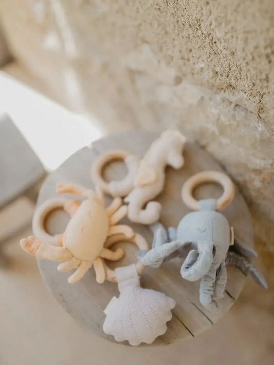 Baby Rattle With Wooden Ring 'Seashell'