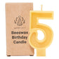 Handmade Beeswax Number Candles, 0–6, Pure Beeswax with Cotton Wick